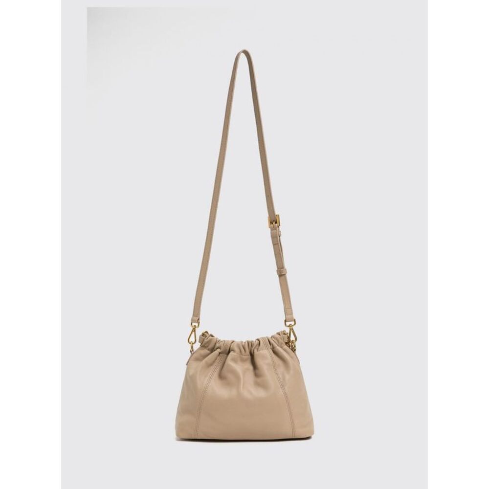 Twinset Women Twinset Smooth Leather Bucket Bag With Metallic Mesh Handle